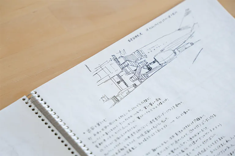 イメージ画像｜メモが添えられた空港のイラスト　